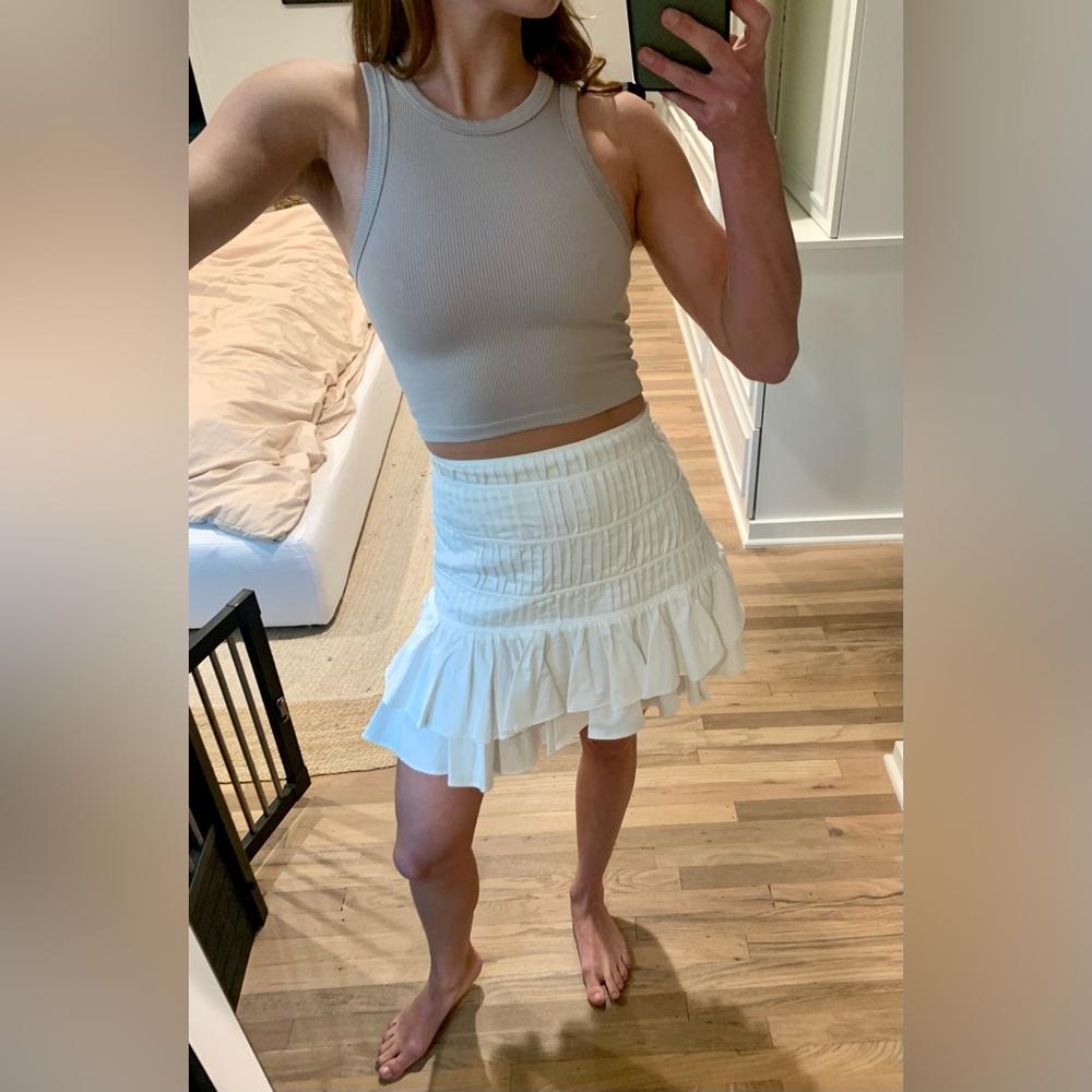 Designer Aje White Mini Skirt